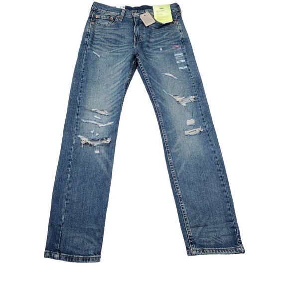 Levi's 510 Skinny Flex Stretch Jeans Ripped Distressed Blue Men's Size 29 x 30 - Picture 1 of 12